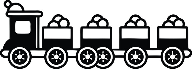 Vintage Toy Train with Intricately Decorated Spooky Cars