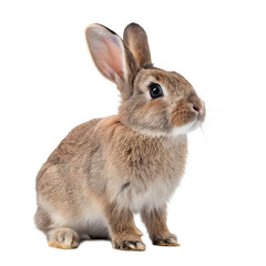 Obraz premium A cute fluffy white rabbit animal isolated on a transparent background png