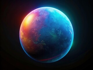 3D Rendered Sphere, Black Background, Night Photography, Abstract Ball, Illuminated Orb, Dark Scene, Digital Art, Realistic 3D