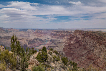 Colorado River. Desert View Watchtower, Grand Canyon National Park.  Arizona
