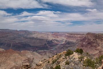 Colorado River. Desert View Watchtower, Grand Canyon National Park.  Arizona
