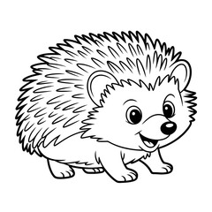 A hedgehog  illustration vector style coloring page  © Ms laiba
