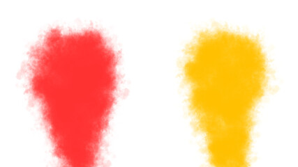 Red and Yellow Smoke Plumes PNG,  fog clashing for a fire or battle concept design.