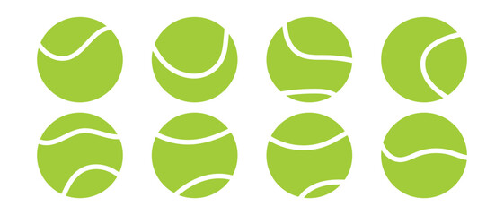 set of tennis ball collection icon.