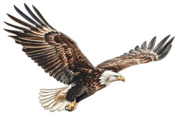 Fototapeta premium Majestic eagle soaring illustration