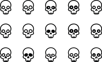 Minimalist Black and White Skull Pattern Vector