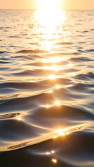Golden sunset reflecting on water