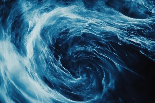 Dynamic abstract blue wave motion background creating a mesmerizing visual effect, Abstract blue wave spin motion video background