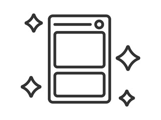 トレーディングカードの、レアカードのアイコン（線画）のイラスト