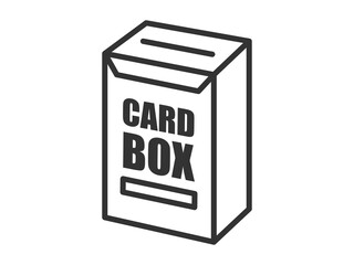 トレーディングカードの、ボックスのアイコン（線画）のイラスト