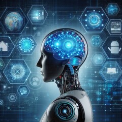 Abstract technology background with digital network and futuristic data design