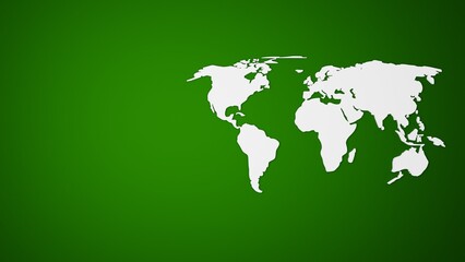 Minimalist World Map on Green Background – Global Awareness and Health Campaign Concept