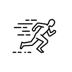 Running Man Line Icon Illustration Speed and Motion Concept