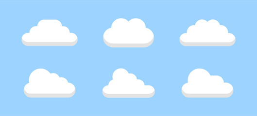 cloud collection vector set. rain, overcast, cloudy, sky, nature.