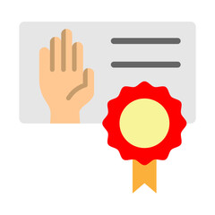 Certificate of Participation Vector Flat Icon Design