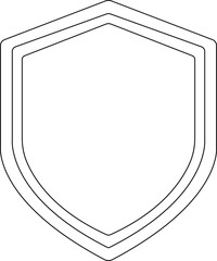 Protect shield icon.Collection of security line shield icons. Different shields in black for your design.Knightly military insignia, emblem and crest.Representing security and protection concepts.