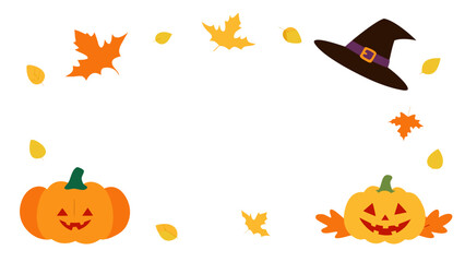 watercolor halloween frame jackolantern