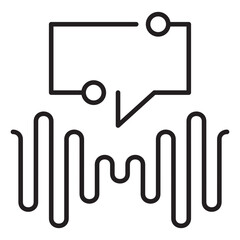 Artificial intelligence voice command icon, future technology for automation, assistance, prediction, suggestion, data processing deep learning and training.