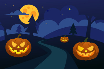 Fototapeta premium pumpkin submarine underwater glowing swamp