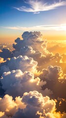 Golden cloudscape, vibrant sunset