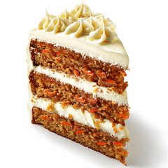 Layered Carrot Cake Slice with Cream Cheese Frosting