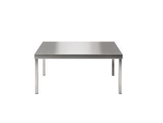 Simple, stainless steel table