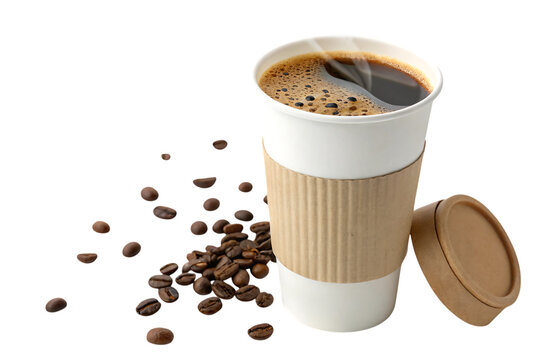 cup of coffee in paper takeaway mug PNG Image - Powered by Adobe