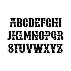 Vintage Western Style Decorative Alphabet Font Letters