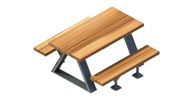 Picnic table isometric view