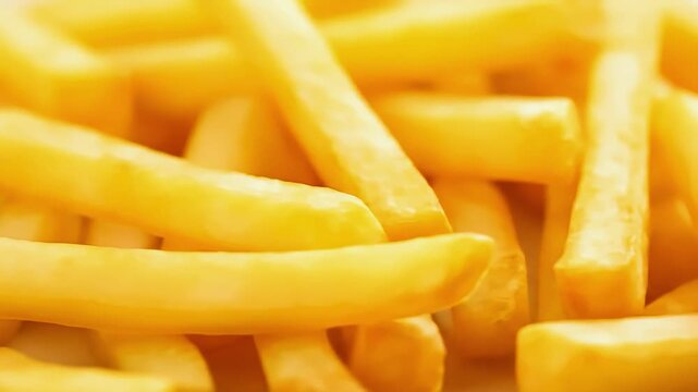 Golden french fries close-up texture background