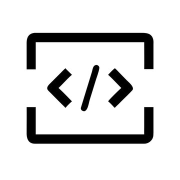 code block programming syntax icon design.