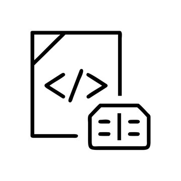 code block programming syntax icon design.