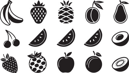 Fruit Glyph Icons Set