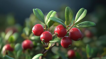 Obraz premium bog cranberry plant