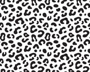 Seamless black and white leopard print pattern