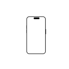 Smartphone with a blank screen on a white background. Smartphone mockup closeup isolated on white background.