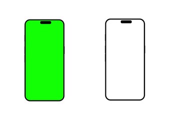 Smartphone with a blank screen on a white background. Smartphone mockup closeup isolated on white background.