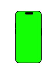 Smartphone with a blank screen on a white background. Smartphone mockup closeup isolated on white background