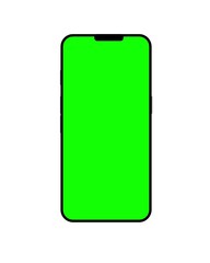 Smartphone with a blank screen on a white background. Smartphone mockup closeup isolated on white background.