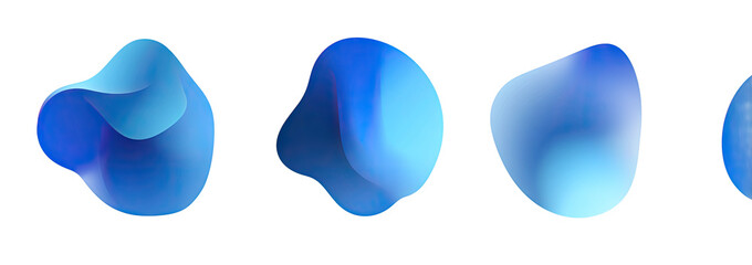 Abstract shapes, shades of blue