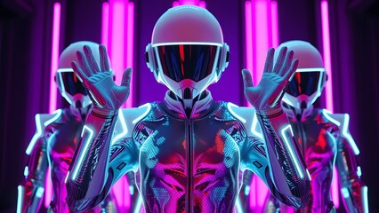 Futuristic Guardians: A Trio of High-Tech Figures