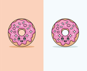 Cute Donut with Pink Frosting and Sparkling Toppings