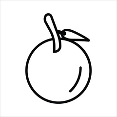 ORANGE FRUIT VECTOR ICON LINE TEMPLATE