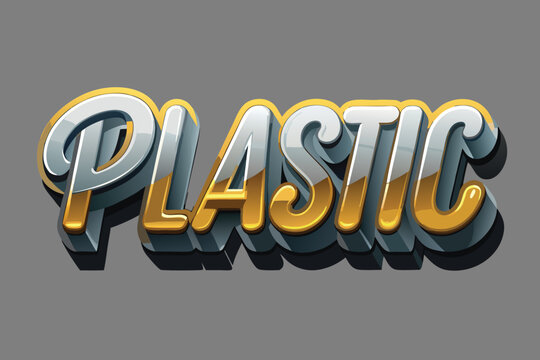 plastic text effect light gold halp gray gradient