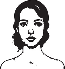 High Contrast Portrait of a Woman with Wavy Hair a Striking Visual Art Depiction of Femininity and Style