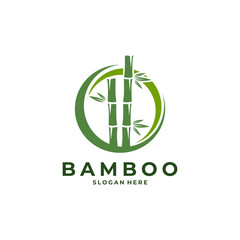 Fototapeta premium green bamboo logo template