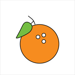 ORANGE FRUIT VECTOR ICON LINE TEMPLATE