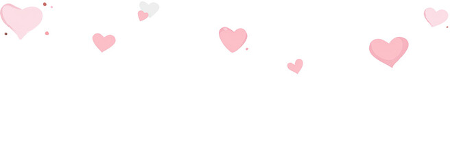 Delicate pink hearts scattered on a black background