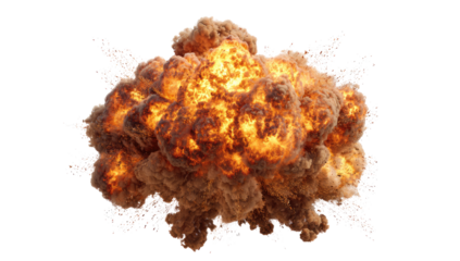 Explosive burst of fire and smoke