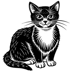Obraz premium black and white cat